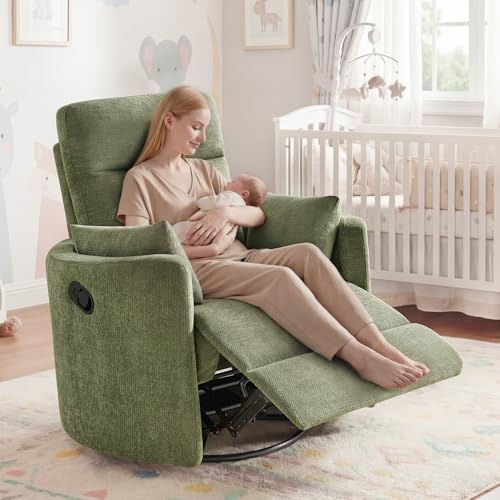 Oversized 360° Swivel Glider Recliner Chair