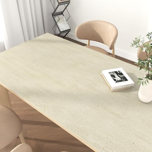 Wallercity Beige Marble Countertop Contact Paper Waterproof Marble Wallpaper Peel and Stick Table...