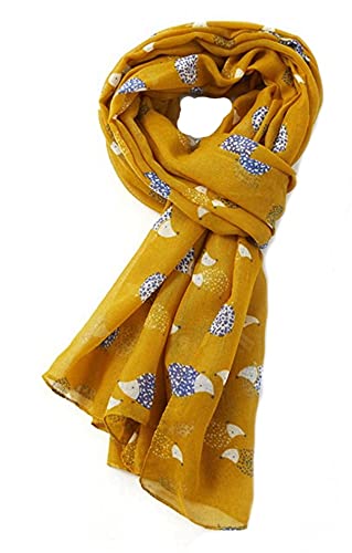 LilyRosa Hedgehog Scarf Grey Mustard Olive Turquoise Soft Ladies Wrap
