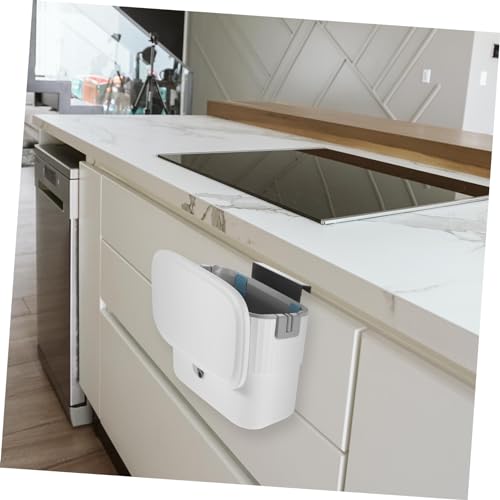 Caneca de basura colgante con tapa corredera 5L blanca miniatura 3