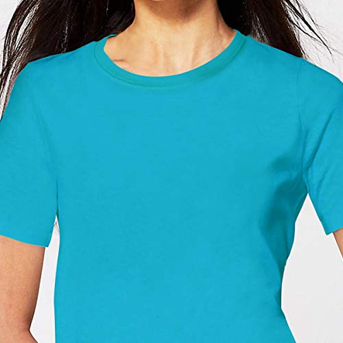 Image of Pooplu Women's Regular Fit Premium Plain 100% Cotton Round Neck Half Sleeves Multicolour Pootlu T Shirt. Casual, Stylish, Trending, Symbol Tshirts