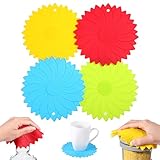 4pcs 6.1in Silicone Jar Opener Gripper Pad, Large Non Slip Jar Openers Resistant Coasters, Multi Function Botter Opener Tool for Weak Arthritis Hands Seniors Easy Opening