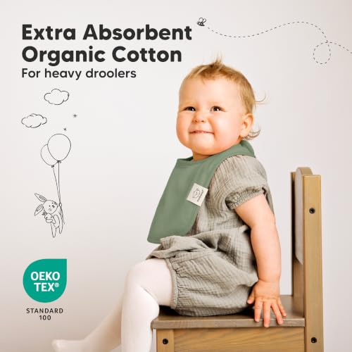 Image of KeaBabies 8-Pack Organic Baby Bibs for Drooling and Teething (Eclipse) | Soft Cotton Bibs for Baby Girl, Boy, Extra Absorbent, Easy to Clean & Put On, Toddler, Newborn, Infant 0-24 Months