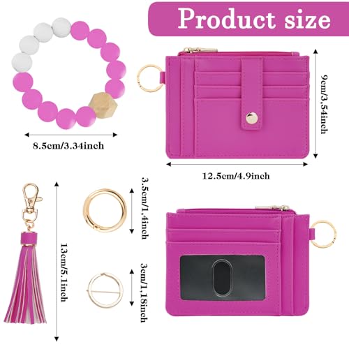 Image of KNGITRYI Wristlet Wallet for Women,RFID Keychain Wallet with Beaded Strap
