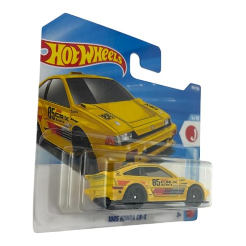 Image of Hot Wheels 1985 Honda CR-X [Yellow] J-Imports 4 /10, 89 /250, 1:64 Scale Diecast Toy Vehicle
