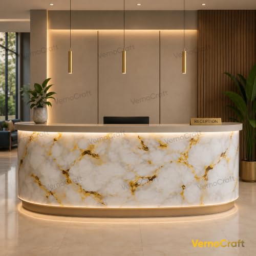 Image of White Gold Marble Wallpaper Peel and Stick Waterproof Kitchen Countertop Wallpaper for Cabinets, Bathroom Self Adhesive Marble Wallpaper Removable and Decorative (60X200 CM)(Pack of 1)
