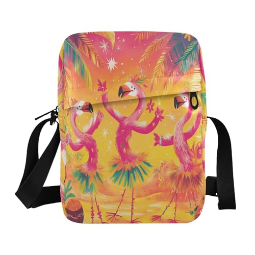 Dancing Flamingos Orange Summer cute messenger bag shoulder bag crossbody Women's Purses Adjustable Strap for Travel Shopping
