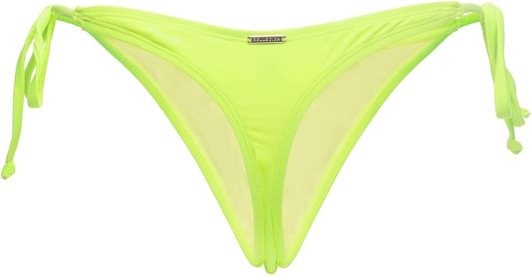 RELLECIGA Damen Bademode Bikinihose Tanga-Unterteil mit Schnürchen Thong Bottom