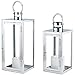 Marrakesch 2er Set Gartenlaterne Laterne 39cm & 27,5cm | Laternen für Draußen Marra Silber modern als Gartendeko