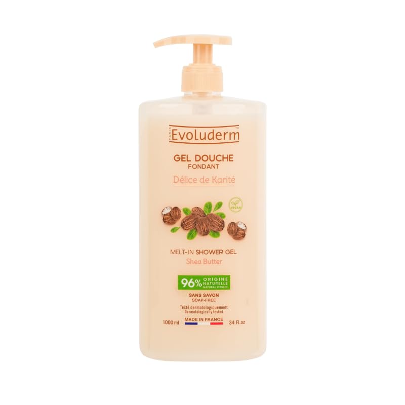 Evoluderm - Shower gel for Fondant Délice de Karité, 1000ml, made in France