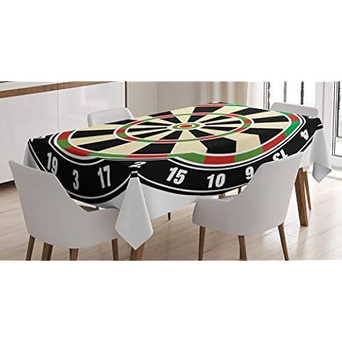 ABAKUHAUS Deportes Mantele, Estilo de Vida Tablero de Dardos, Estampado Lavable, 140 x 240 cm Cover