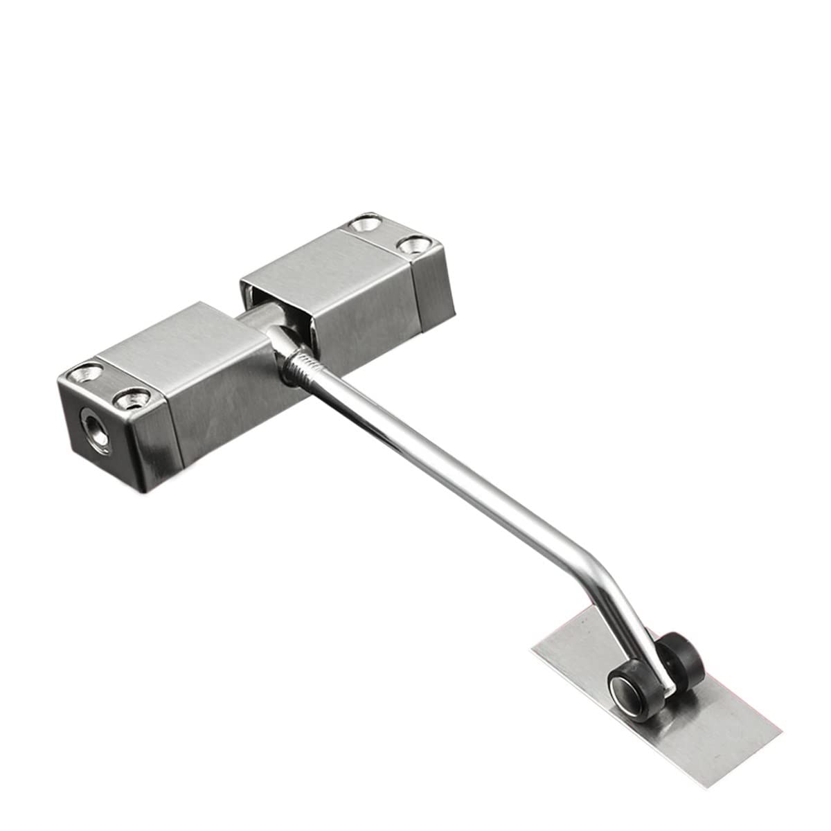 Lkfjnhepf Silver Door Closer Stainless Steel Automatic Spring Door Closer Closing Device Can Adjust The Furniture Hardware(Silver)