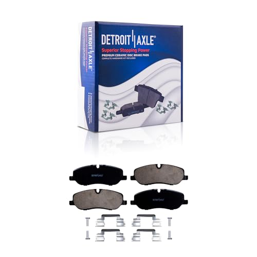 Image of Detroit Axle - Front Disc Brake Rotors Ceramic Brake Pads Replacement | for Land Rover LR3 Range Rover Sport - 4pc Set