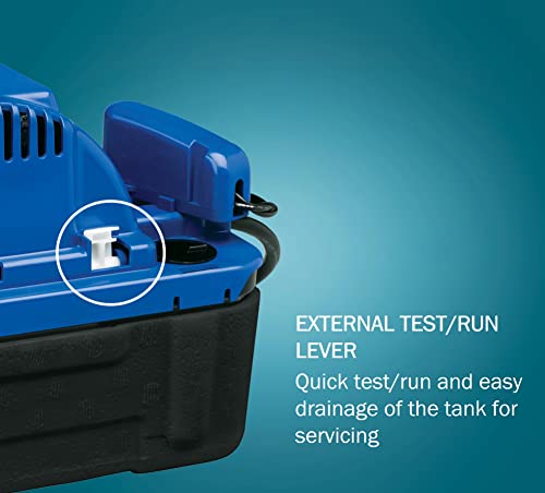 Image of Little Giant 554542, VCMX-20ULS-C 115 Volt, 1 /30 HP, 84 GPH, Automatic Condensate Removal Pump, 6-Ft. Power Cord, Safety Switch, Anti-Sweat Sleeve, Blue