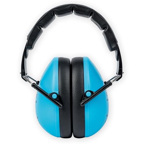 TimeTEX - Gehörschutz für Kinder Auris Plus Blau | Robuster, verstellbarer und zusammenklappbarer Lärmschutz Kopfhörer mit Dämmwert 24,3 dB | Inhalt: 1x Noise Cancelling Kapselgehörschutz, 11 x 8 cm