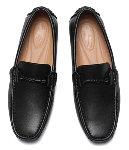 Minishion Boys Mens Loafers Moccasins Shoes with Buckle Casual Dress Flats YY0084