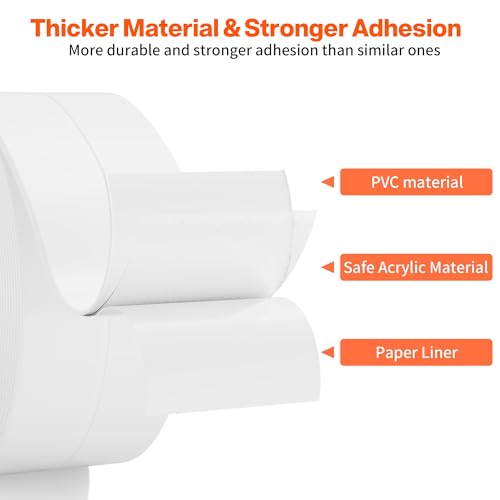 Image of Dstorelhp 2PCS Caulk Tape for Bath & Kitchen, White, 1.5 inch x 10.5Ft | Waterproof, Self Adhesive, Peel and Stick, For Countertop Bathroom Toilet Bathtub Sink Shower Wall Trim, Easy to Install