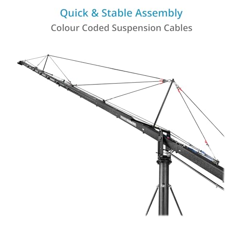 Image of Proaim 40ft Fraser Crane Starter Package for Film Production. Rigid & Sturdy, Adapts Different Lengths. Smooth Wide Crane Shots, 35kg /77lb Payload. Rear-Wheel Steering, Pan-tilt Locks (JB-FR6T-00)