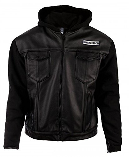 SOA Son of Anarchy Leather Hooded Jacket (L) Black2