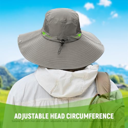 Image of Fishing Hat, UPF50+ Wide Brim Sun Hat for Men Women, UV Protection Hiking Beach Bucket Hats Summer Safari Hat
