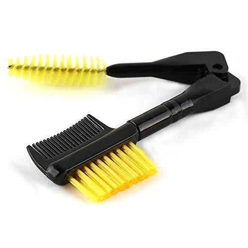Double-end Folding Eyelash Comb Separator Mascara Lift Curl Metal Beauty Eyes Makeup Tool Eyelashes Comb (Yellow) 1