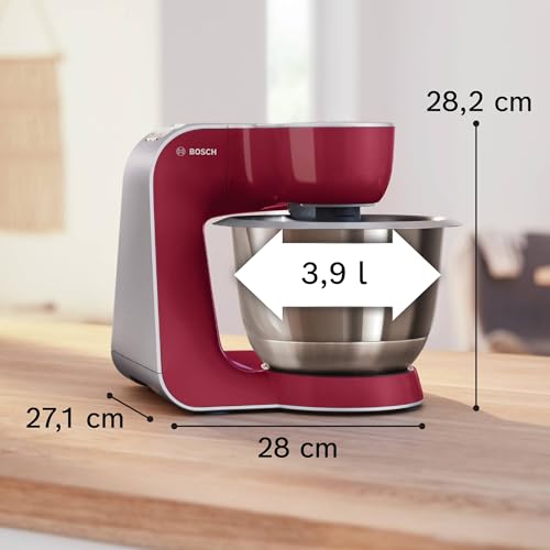 Bosch MUM5 CreationLine - Robot de cocina, potencia de 1000 W, 7 velocidades + función Pulse, color rojo 3 Bosch Mum5 Creationline - Robot De Cocina, Potencia De 1000 W, 7 Velocidades + Función Pulse, Color Rojo