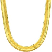 LIFETIME JEWELRY 9mm Flexible Herringbone Chain Necklace for Women and Men 24k Real Gold Plated