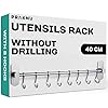Haakrail voor keukengerei met 8 haken – Zonder boren – Zelfklevend – 40 cm