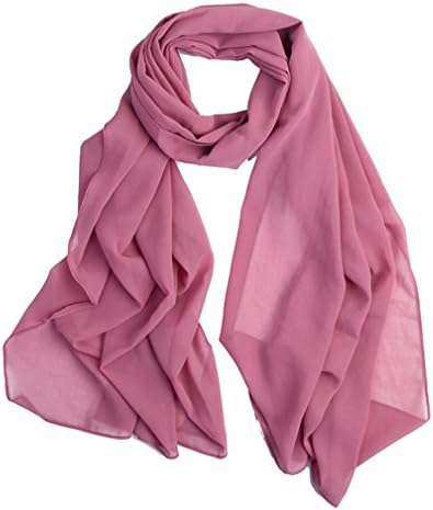 Uphily Lightweight Muslim Hijab Cap Chiffon Islamic Hijab Long Scarf Head Shawl,Pink Purple,180*73cm