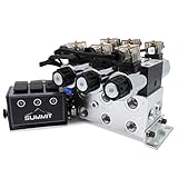 Electric Hydraulic Double Acting Control Valve w/Rocker Switch, 3 Spool, 15 GPM (A Spool, Controls Double Acting Cylinders, 12 Volt)