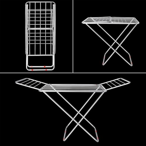 Image of Cloth Dryer Stand Double Rack Cloth Stainless Steel Foldable Stands for Drying Clothes Steel