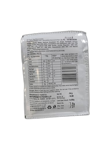 Image of NATURESMITH POUCH VEG MAYONNAISE-RS10 || BOX OF 12 PCS VEG MAYONNAISE 34g PER POUCH ||