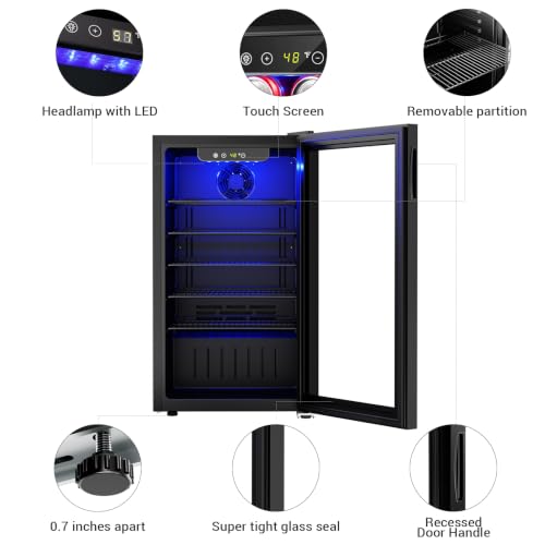 Image of Antarctic Star Wine Cooler Cabinet Beverage Refrigerator 3.2cu.ft Black