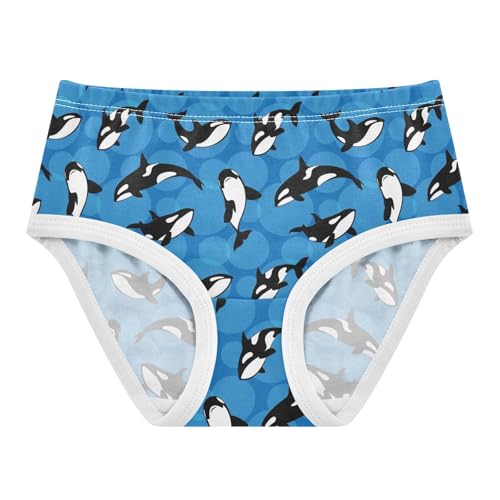 Girls' Underwear Cartoon Whale Cotton Stretch Comfort Toddler Panties