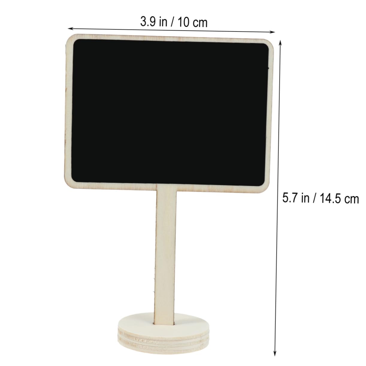 HOMSFOU 10 Pcs Square Labels Blackboard Wooden Message Board Stand for Wedding Decorations Small Chalkboard Stand for Party Office School Memo Board