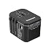 CleverTrips Universal Travel Power Adapter All in One Worldwide International Wall Charger AC Plug Adaptor with 5.6A Smart Power USB and 3.0A USB Type-C For USA EU UK AUS Phone Tablet Laptop (Black)