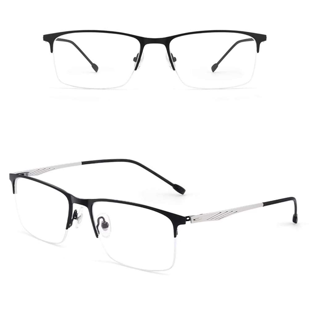 RICCIE Herren Pure Titanium Smart Zoom Anti-Blaulicht Lesebrille, HD Aspheric Resin Lenses Anti-Müdigkeit Schutzbrille Dioptrien,01,+2.0