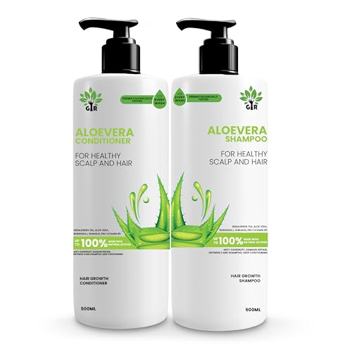 Image of GIR Aloe Vera Shampoo - 500 ML & Conditioner -500 ML- for Silky Smooth Hair & Scalp Nourishment - Combo Pack