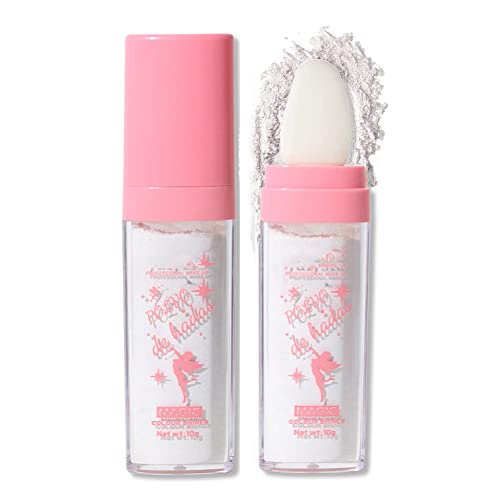 Polvo De Hadas Fairy Highlight Patting Powder Face Highlighter Stick Body Brightens Face Powder Blusher Eyes Lips Hair Shimmer Makeup (White)