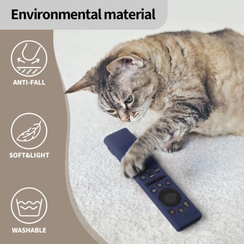 Image of Oboe Silicone TV Remote Cover for Samsung Smart TV BN59-01498A, Dark Blue | 2026 Model, Open Key Case, with Lanyard, Remote Not Included