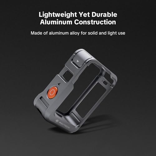 Image of PGYTECH Camera Cage for Osmo Action 6, Aluminum Alloy Housing Vlogging Case, Protective Frame with Magnetic Quick Release Connector, 1 /4 inch Thread Hole, Cold Shoe for Light /Microphone Accessories