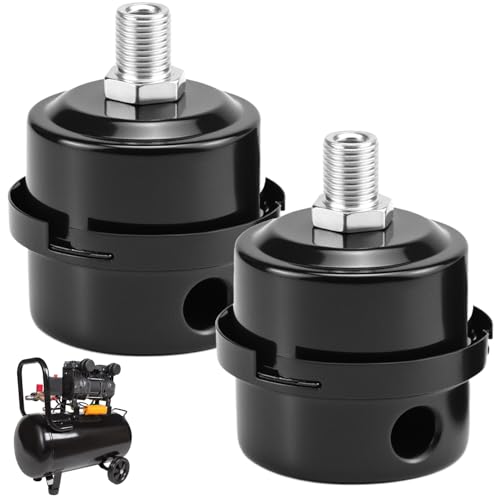 QWORK® 2 Stück Kompressor Schalldämpfer Filter, Metall Luftkompressor Kompressor Luftfilter, 1/4' PT 12mm