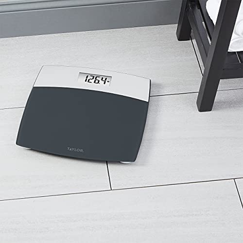 Taylor Precision Products Digital Scales For Bodyweight Mixed Metal With Brushed Stainless Steel, 440 Lb Capacity, Bathroom Scale, White Backlight Readout, Highly Accurate Digital Bathroom Scale #TOP2