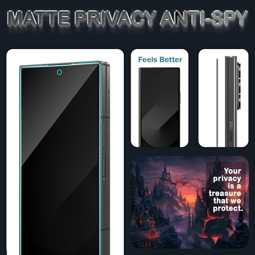 Image of ArmourPro Anti-Spy Matte Privacy Tempered Glass for Samsung Galaxy Z Fold 6 with Edge to Edge Protector Coverage and Easy Installation kit | Black, Pack of 2