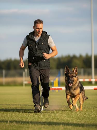 SCIPPIS Tableland Vest Hundesportweste – Outdoor Trainingsweste, Dummy-Tasche & Leckerli-Beutel – Weste für Hundetraining, Jagd & Outdoor (DE/NL/SE/PL, Alphanumerisch, L, Regular, Regular, Schwarz)