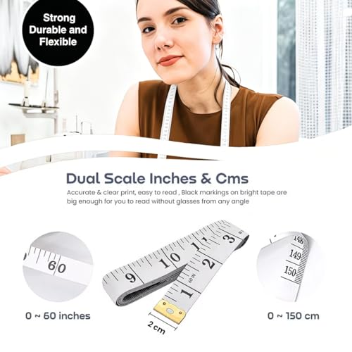 Cinta métrica flexible doble escala 60 pulgadas miniatura 4