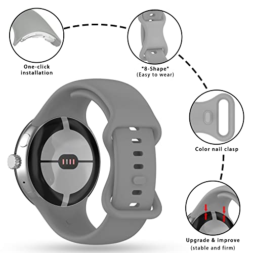 Image of Band Compatible with Google Pixel Watch Soft Silicone Sport Watch Bands Replacement Watch Strap Bracelet for Google Pixel Watch Smartwatch Accessories