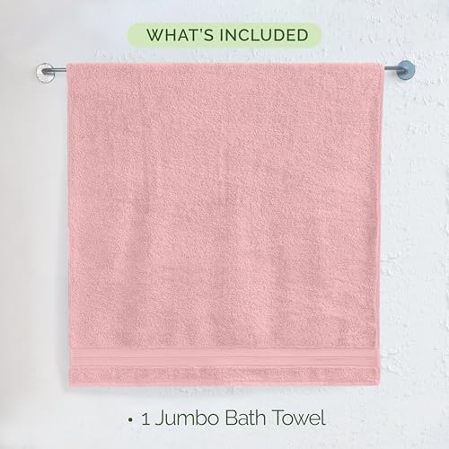 Image of Elegant Comfort Three Line Popcorn Towel Set for Bathroom 35 x 70 inches, Premium Hotel Quality 1-Pack Jumbo Towels, 100% Turkish Cotton, Soft and Durable, Quick Dry and Highly Absorbent, Dusty Pink