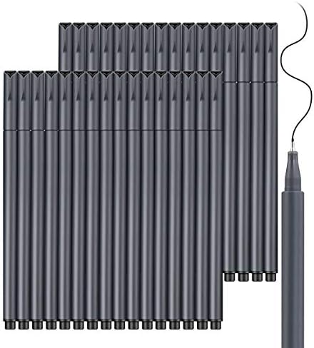 Taotree Journal Planner Pens, 24 Black Pens Fine Point Black Markers Fine Tip Drawing Pens Porous Fineliner Pen for Bullet Journaling Writing School Office Supplies, Great for Art Crafts Scrapbooks