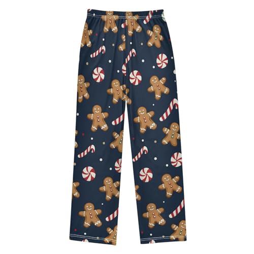 Christmas Pajama Pants Gingerbread Candy Pattern Long Sleep Pants Lounge Bottoms2